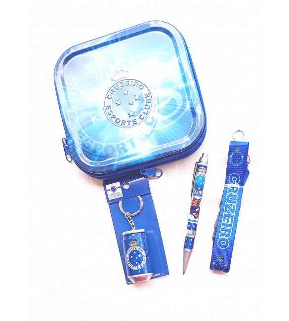 Kit Torcedor do Cruzeiro 01 porta cd +01 chaveiro com caneta+01 cordao+01caneta